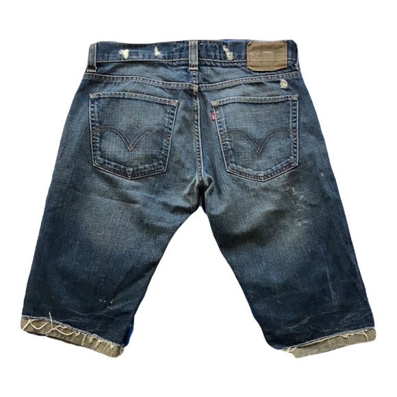 Leviโs 511 Skinny distressed medium wash Capri Denim Mid RiseJeans unisex 32x32 - Picture 2 of 10